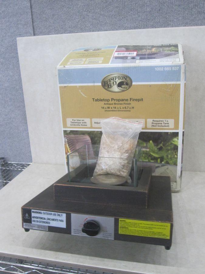 Hampton Bay Table Top Propane Fire Pit Auction Auction Tucson